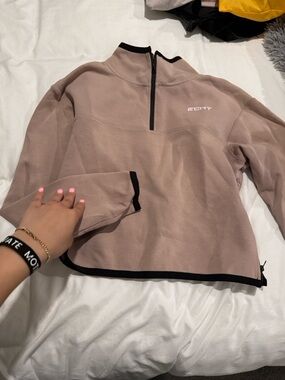 ECHT Dusty Rose Half-Zip Pullover with Black Trim